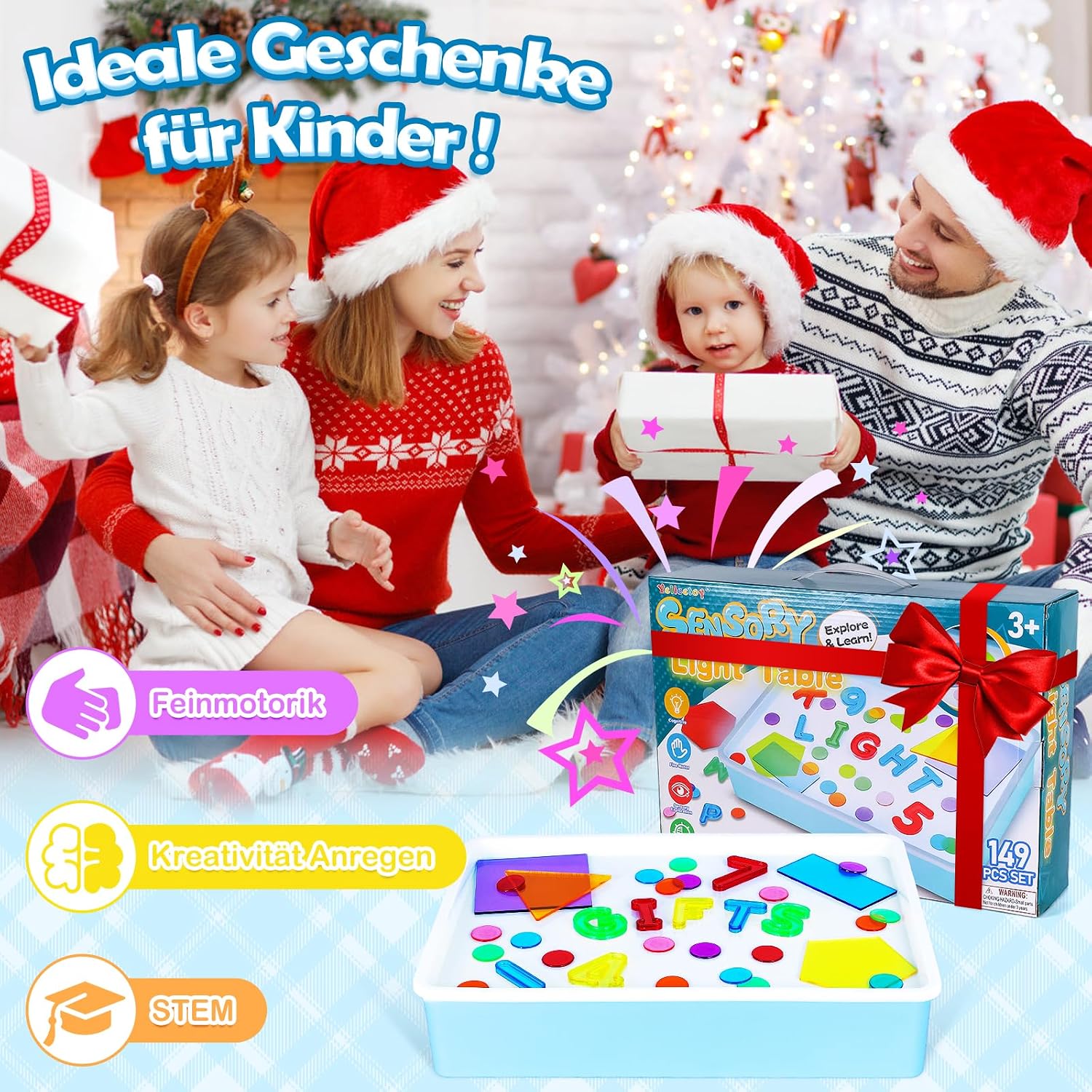Detalle de Yellcetoy Light Box2 lichttafel met 10 helderheidsstanden en 149 accessoires