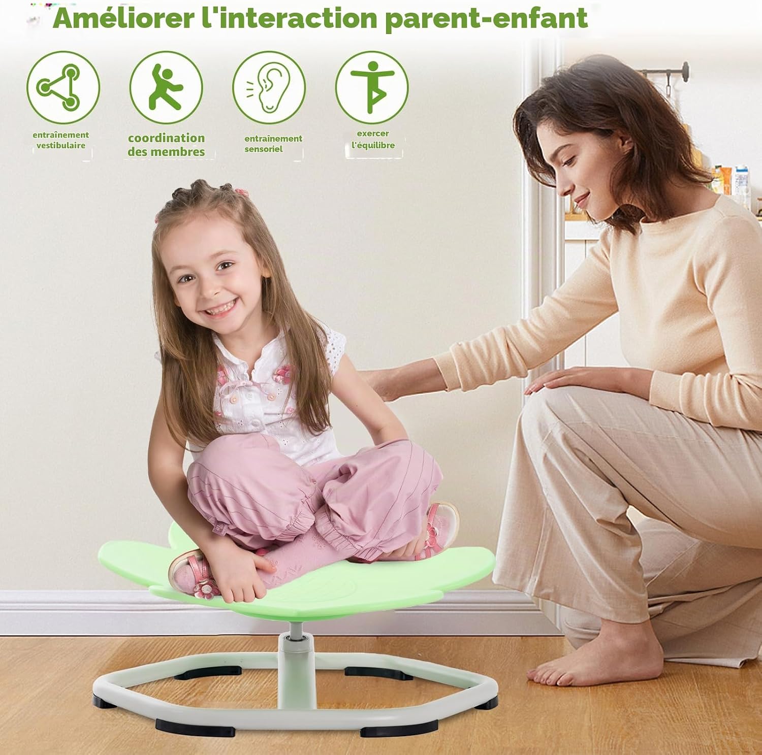 Thumbnail 5 de Siairo XZY011 sensorische draaistoel voor kinderen, kunststof, 360° draaibaar