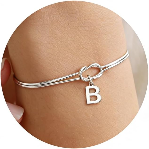 Thumbnail 6 de DORANA Sterling Silver Initial Love Knot Bracelet for Women
