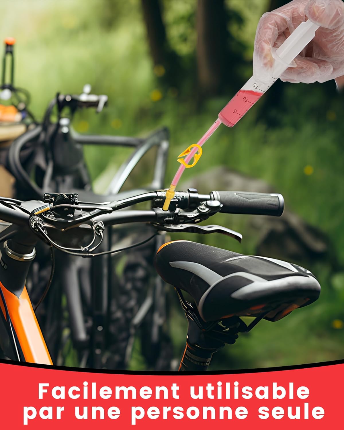 Detalle de CYCTRAVEL Kit Purge Frein – Kit purge hydraulique VTT, 120 ml d’huile minérale, pour SHIMANO/TEKTRO/MAGURA