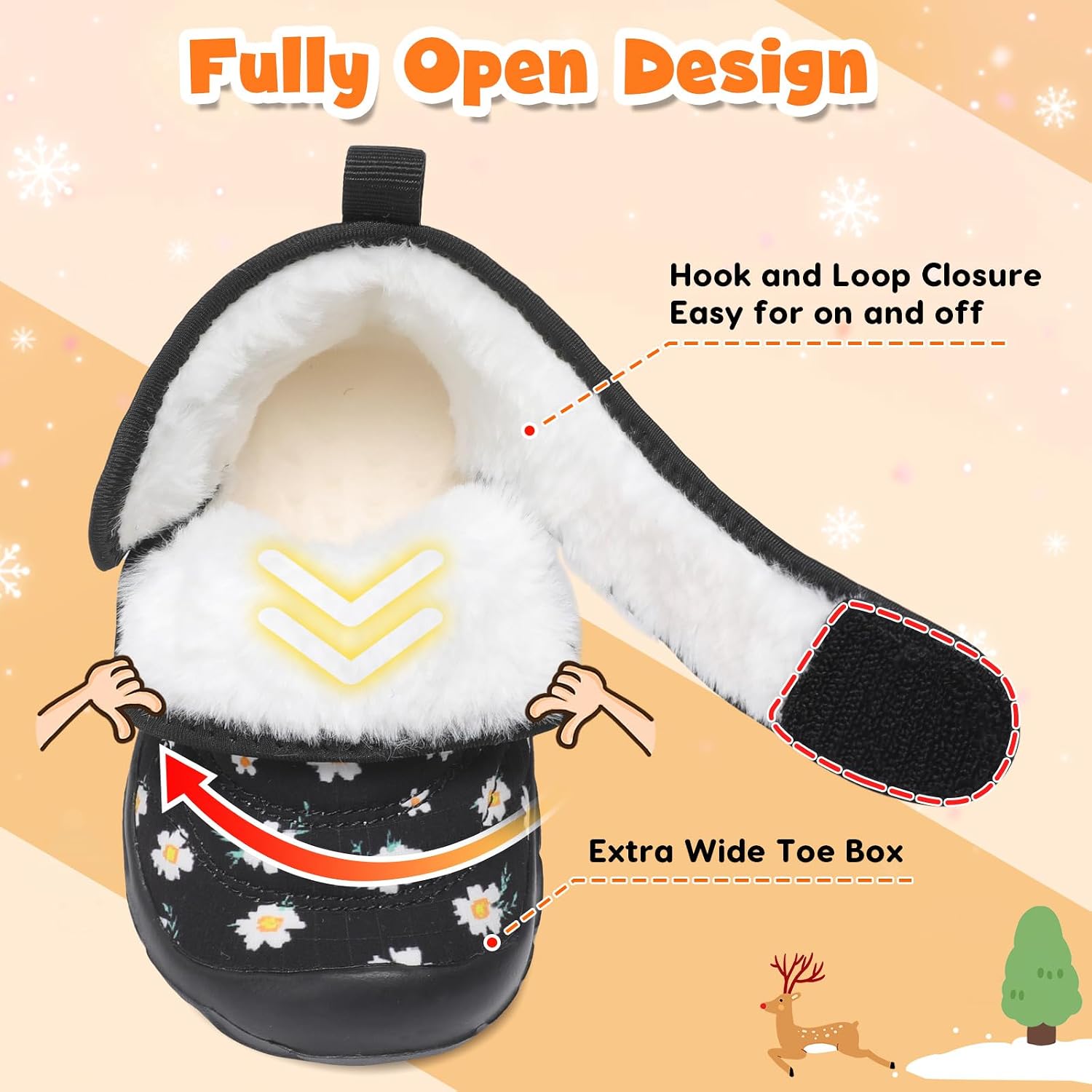Detalle de BARERUN Baby Winter Boots Faux Fur Lining