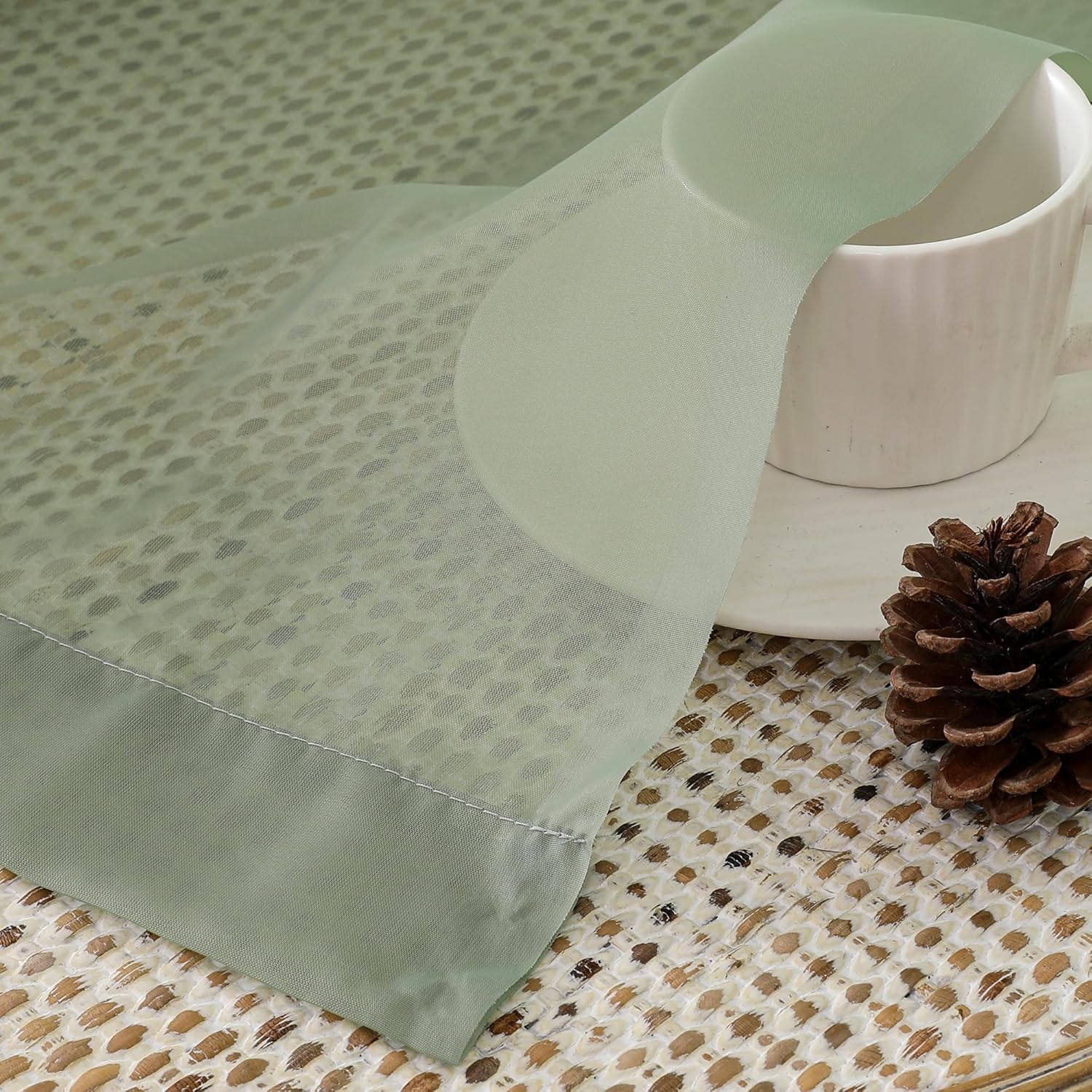 Thumbnail 6 de OVZME 84" Sage Green Sheer Curtains