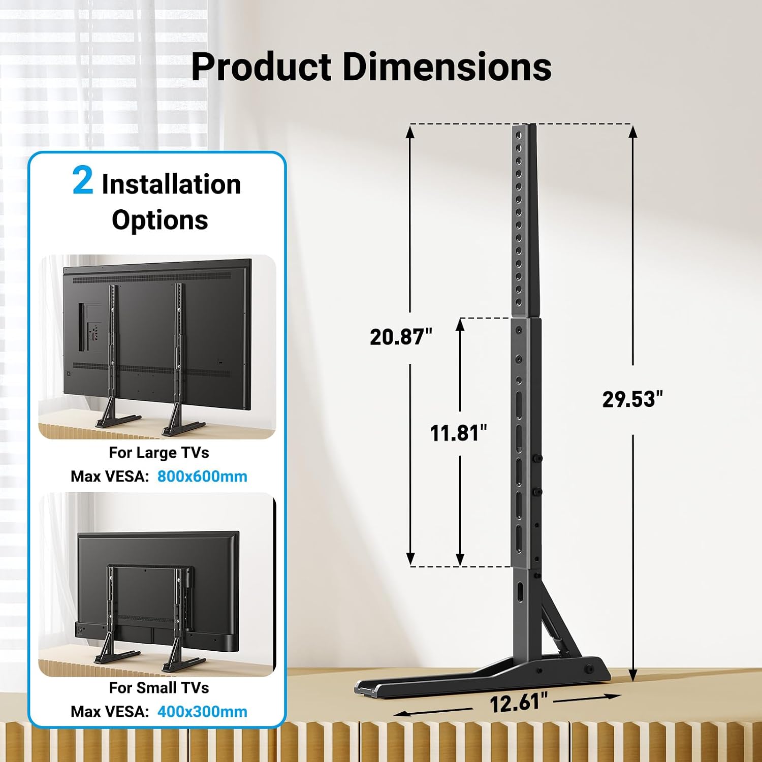 Thumbnail 3 de PERLESMITH Universal TV Stand 110 lbs