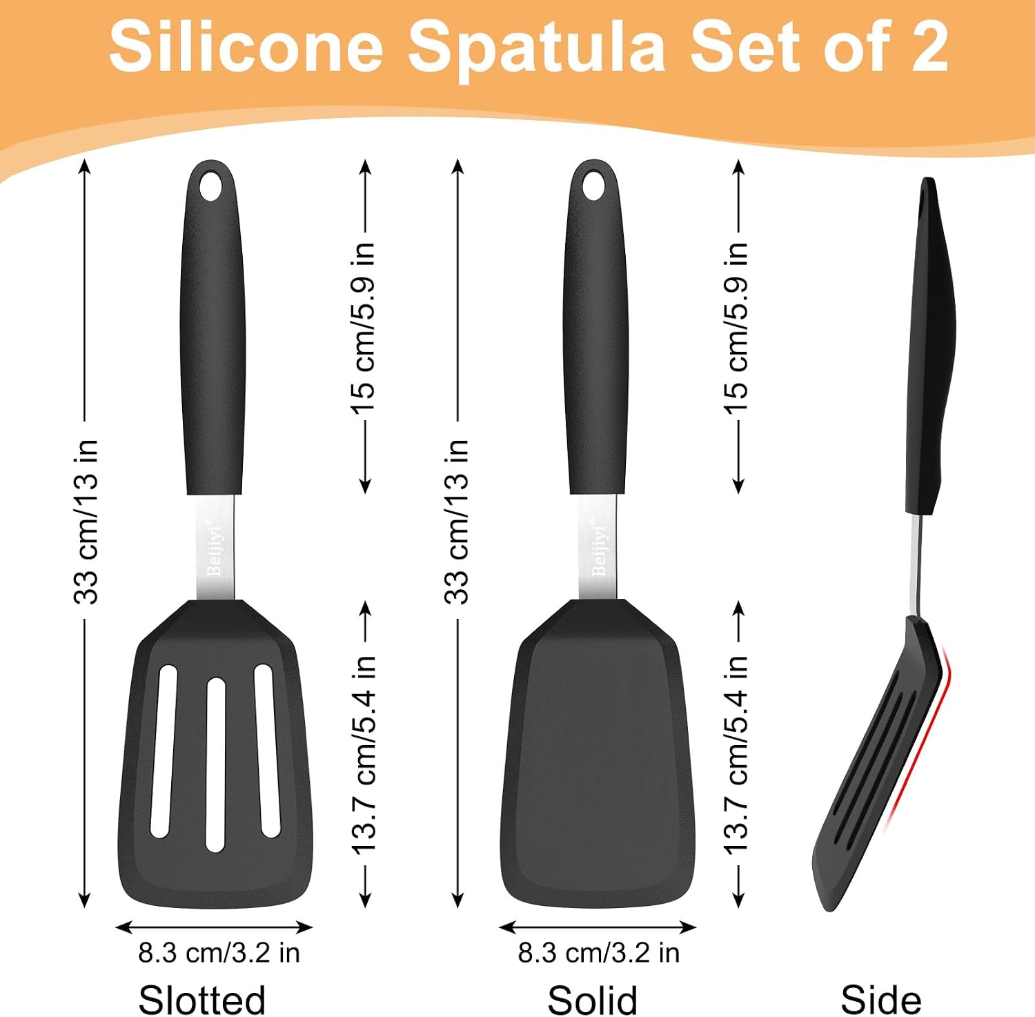 Detalle 2 de Beijiyi Silicone Spatula Set, 2-Piece