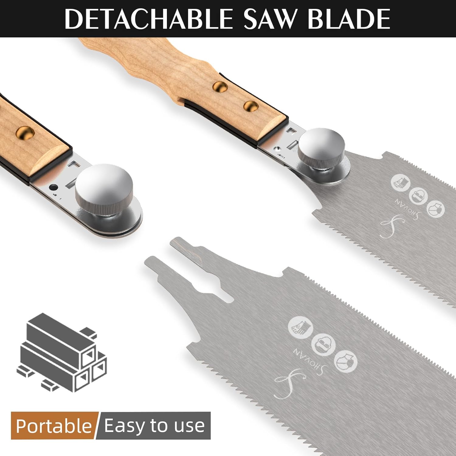Thumbnail 2 de Profi Ryoba Japansäge – Abnehmbare Handsäge, 56,5 cm Gesamt, 23 cm Klinge, SK5 Karbonstahl, 2‑in‑1 Zähne (6‑10 TPI & 18 TPI)