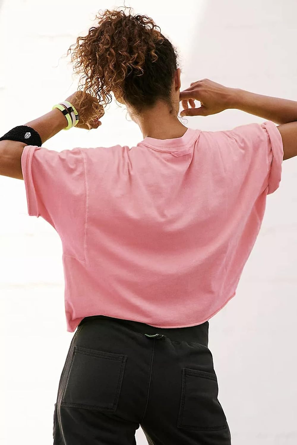 Detalle de AirMood Oversized Workout Crop-T-shirt voor sport en casual outfits