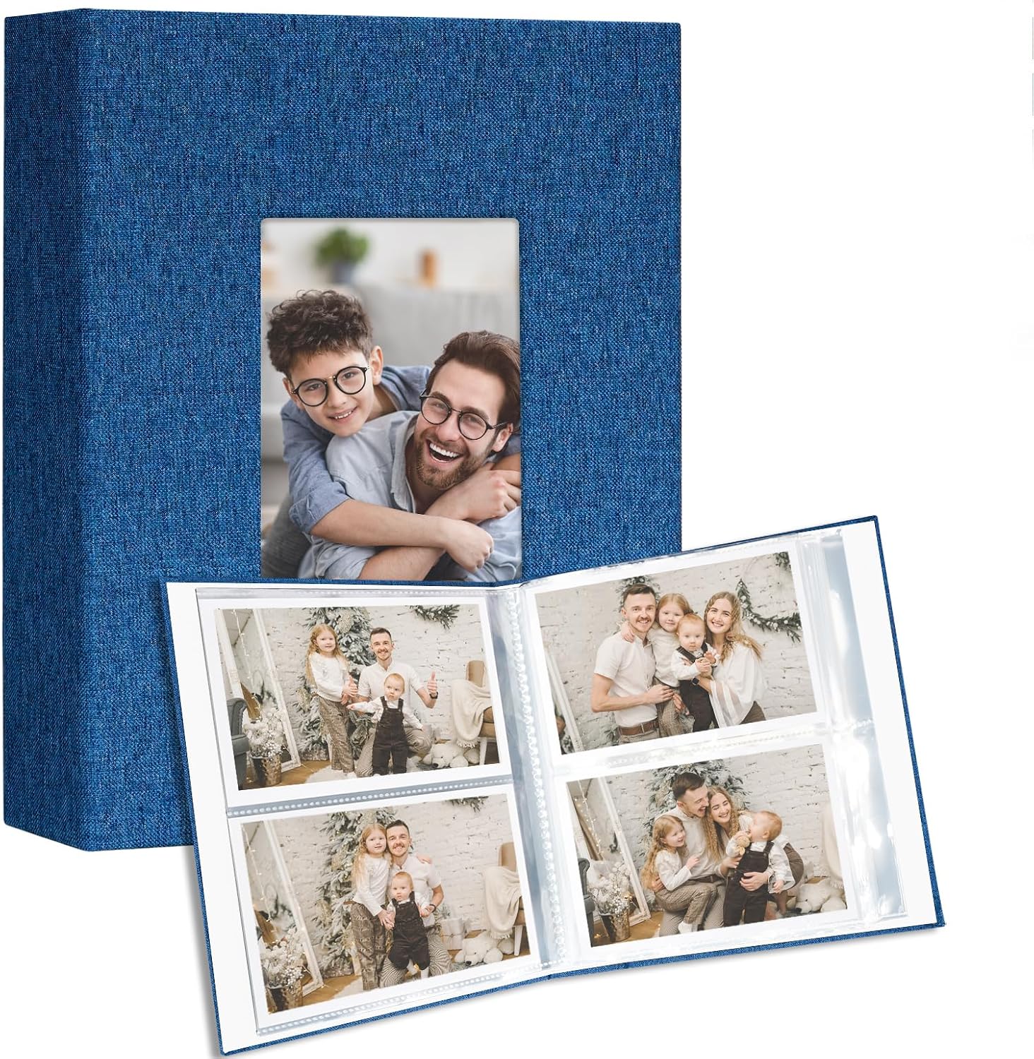 Vienrose Small 4x6 Photo Album (2 Pack) – linen cover mini albums for up to 200 photos