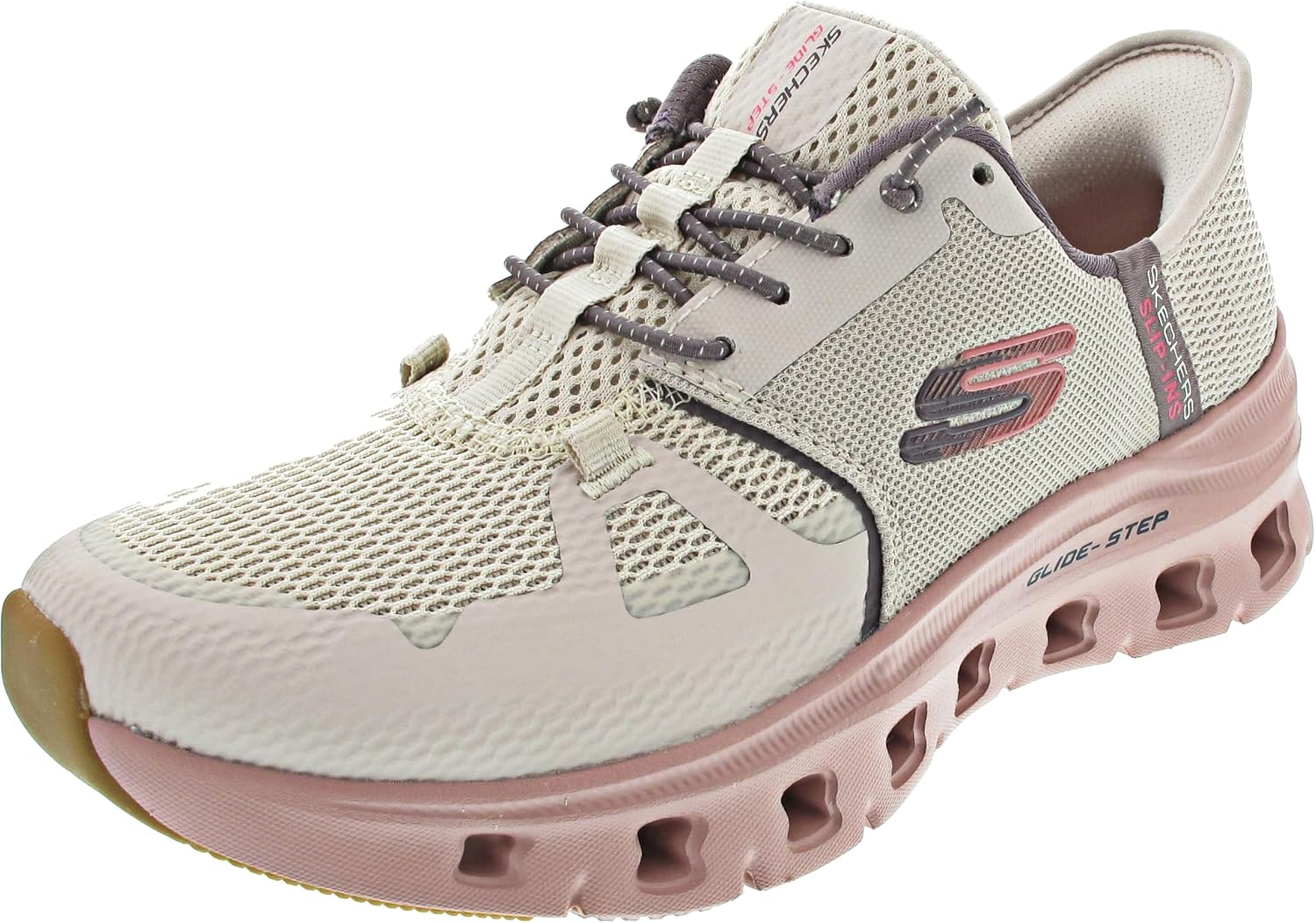Detalle de Skechers Damen Glide-Step Pro Slip-In – Taupe Mesh, Größe 38 EU