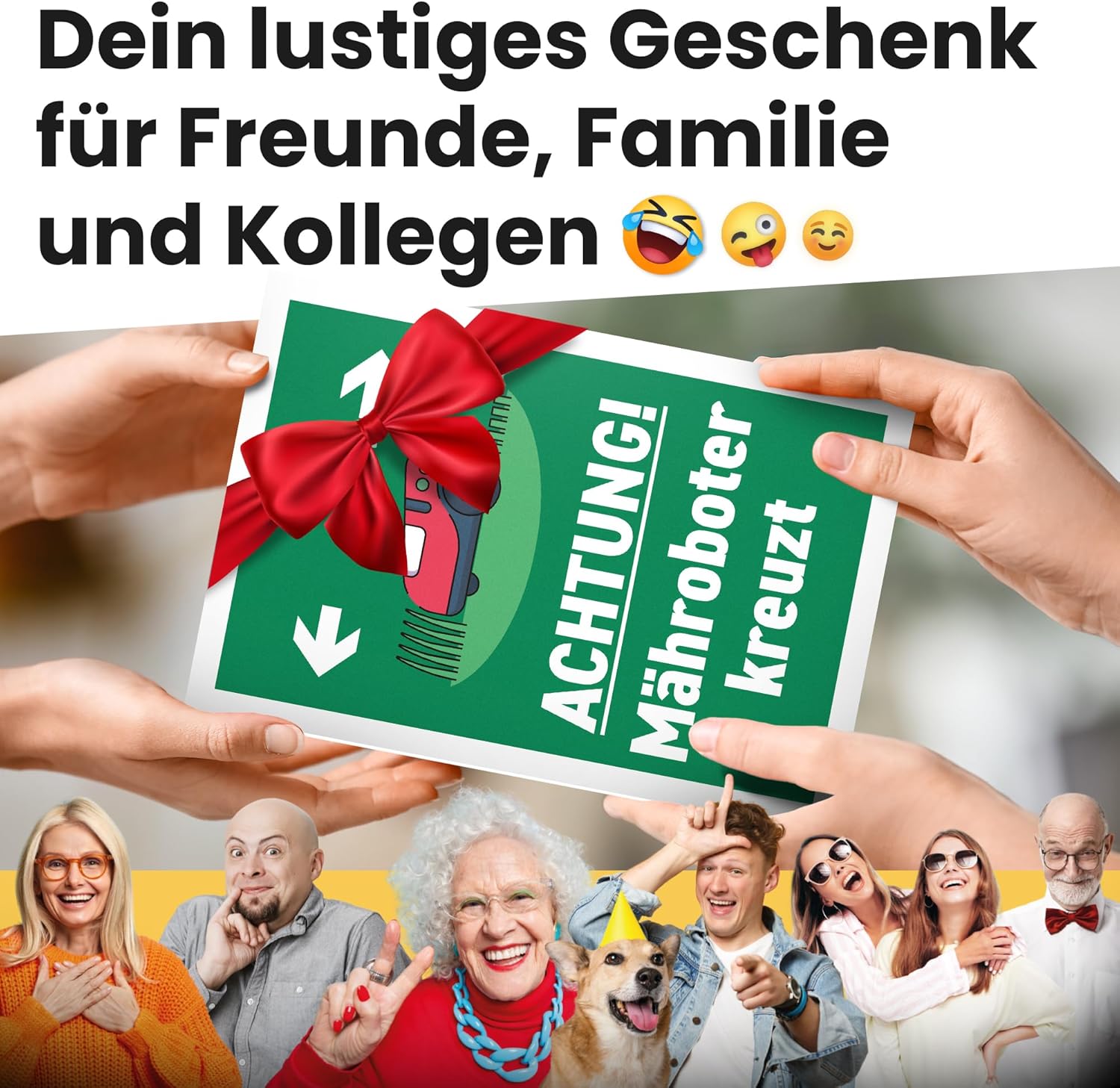 Thumbnail 2 de DankeDir! „Mähroboter kreuzt“-Hinweisschild (30 x 20 cm) – wetterfestes Gartenschild aus Kunststoff