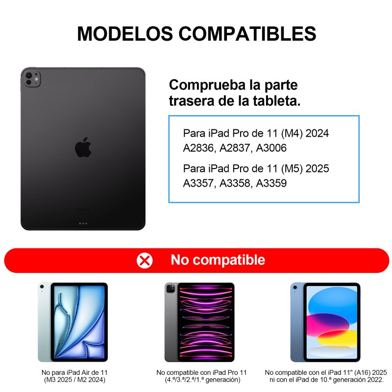 Thumbnail 3 de Funda con teclado mágico Vanwind para iPad Pro 11" (2024 M4) y 11" (2025 M5) con trackpad – Negro faux