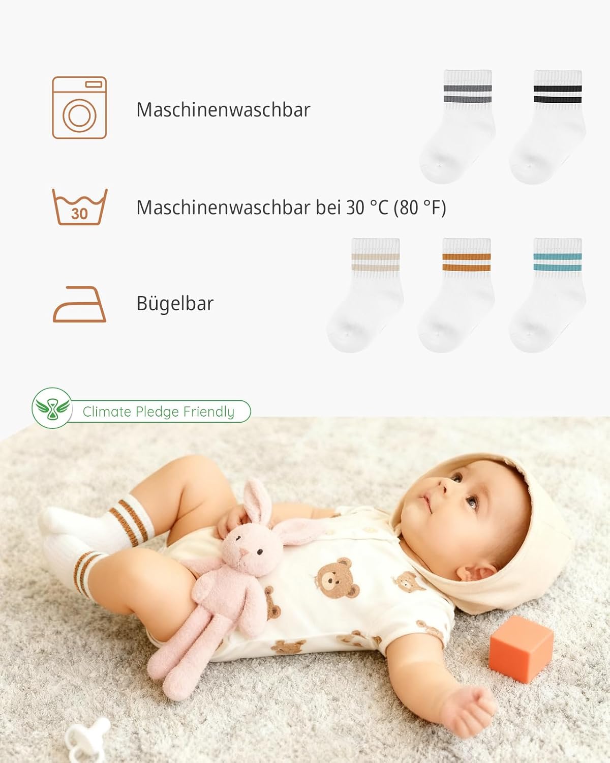 Thumbnail 4 de Kyopp Baby Socken 4/5 Paar Pastellfarben