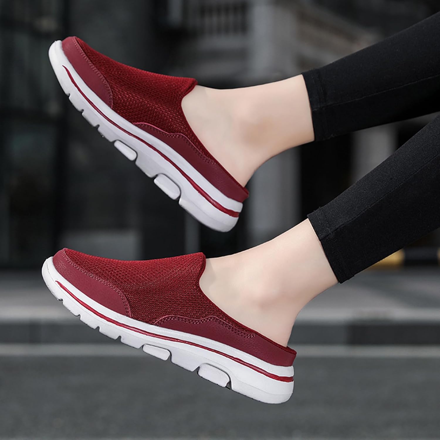 Thumbnail 5 de SMajong Slip on Mules: Breathable Knit Garden Slippers for Indoor & Outdoor Use