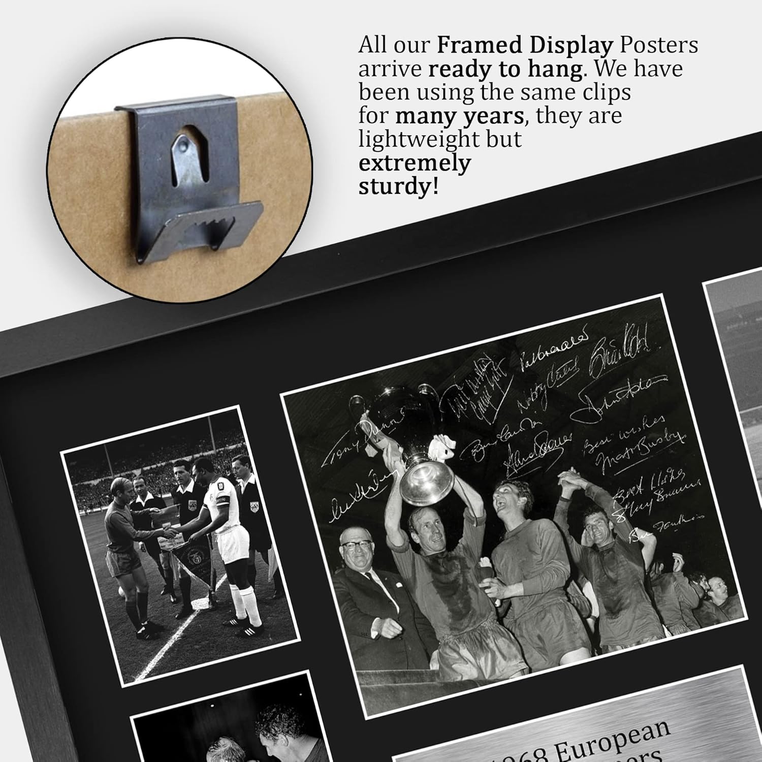 Thumbnail 4 de HWC Trading FR A3 1968 UEFA Cup Winners signed memorabilia display (framed A3)