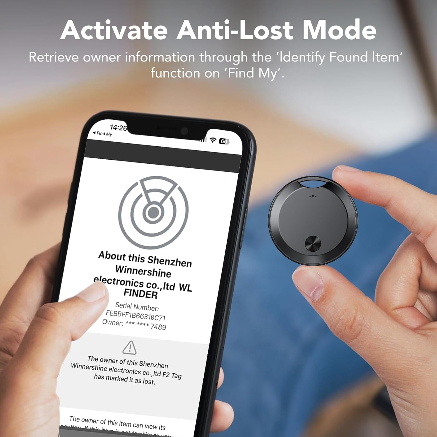 Thumbnail 6 de 2026 Smart Tracker Tags 4 Pezzi (solo iOS) compatibili con Apple Dov’è, Bluetooth per chiavi e bagagli, IP68