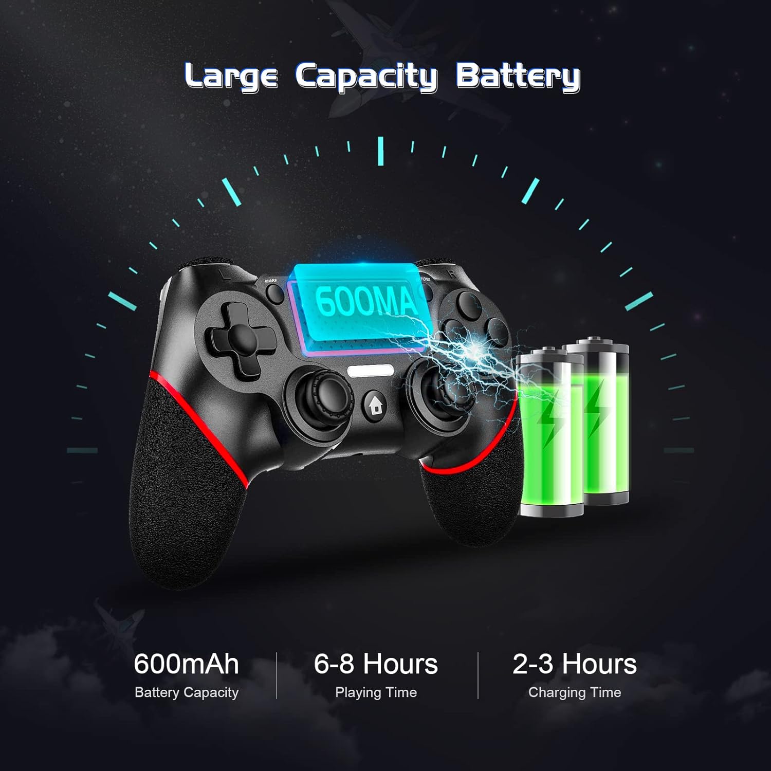 Detalle de Holilo Controller wireless per PS-4: compatibile con PS4/Pro/Slim, vibrazione doppia e touch panel