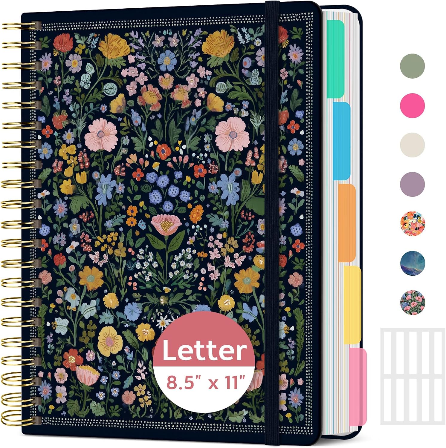 Detalle de Taja Garden of Whimsy 5-Subject Spiral Notebook, 280 College-Ruled Pages