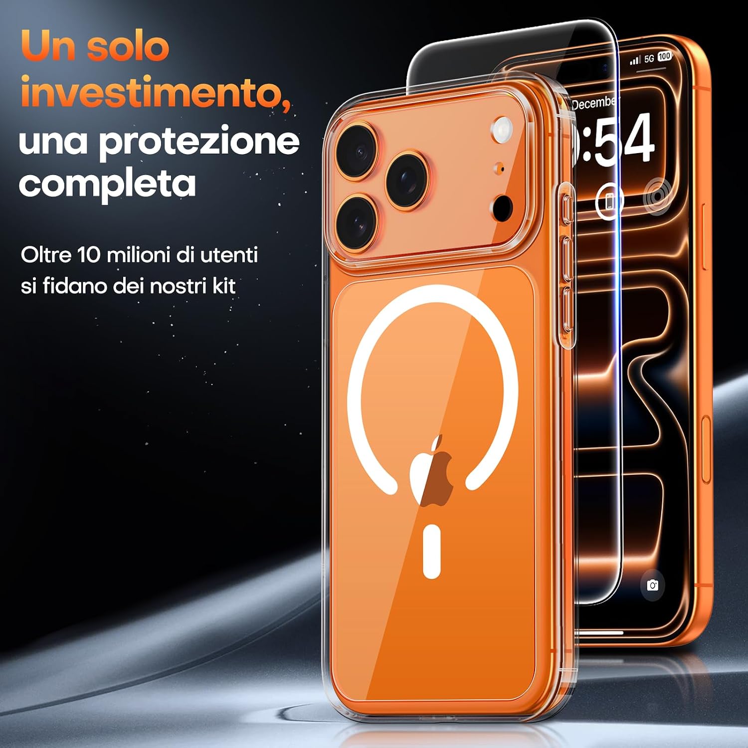 Thumbnail 2 de TAURI Cover iPhone 17 Pro con vetro temperato, trasparente