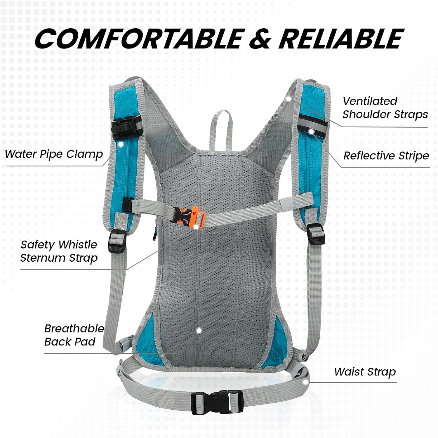 Thumbnail 2 de Nepest Hydration Pack Backpack: Lightweight 2L Water Bladder Vest for Hiking, Running, Cycling