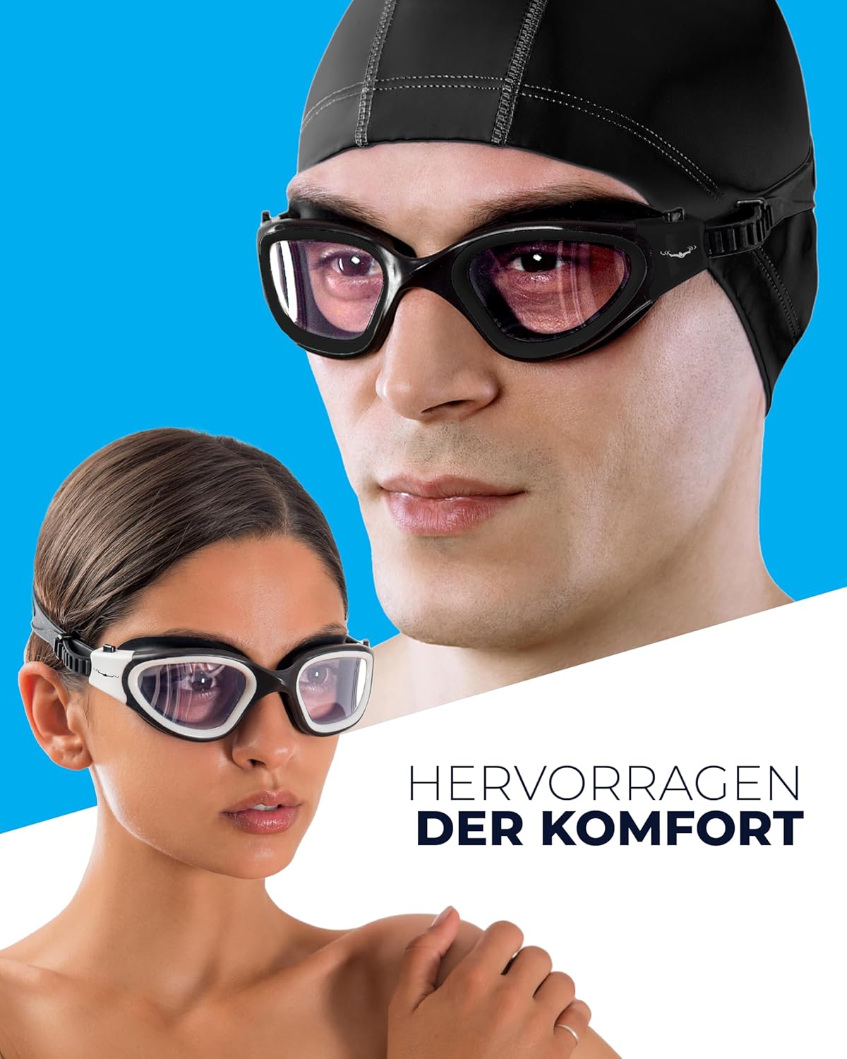 Thumbnail 6 de AqtivAqua Schwimmbrille DX – Weites Sichtfeld, UV-Schutz, Anti-Beschlag, Auslaufsicher, Silikonband-Anpassung