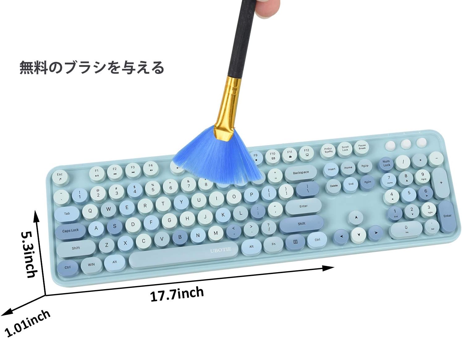 Detalle de UBOTIE Colorful Wireless Keyboard Mouse Combo 2.4GHz 🖱
