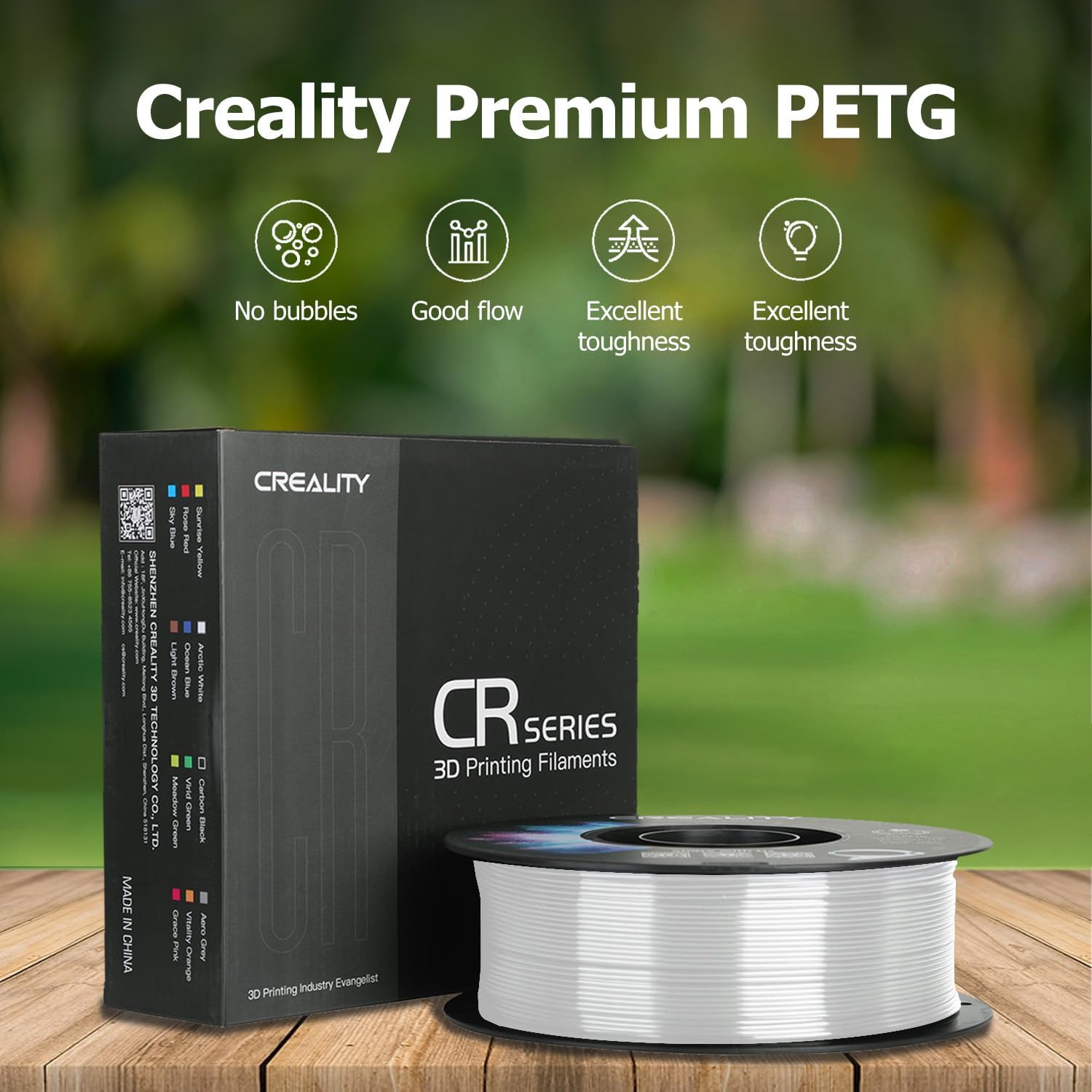 Detalle de YOOPAI Creality PETG Filament 1.75mm (1kg) for most FDM printers, transparent