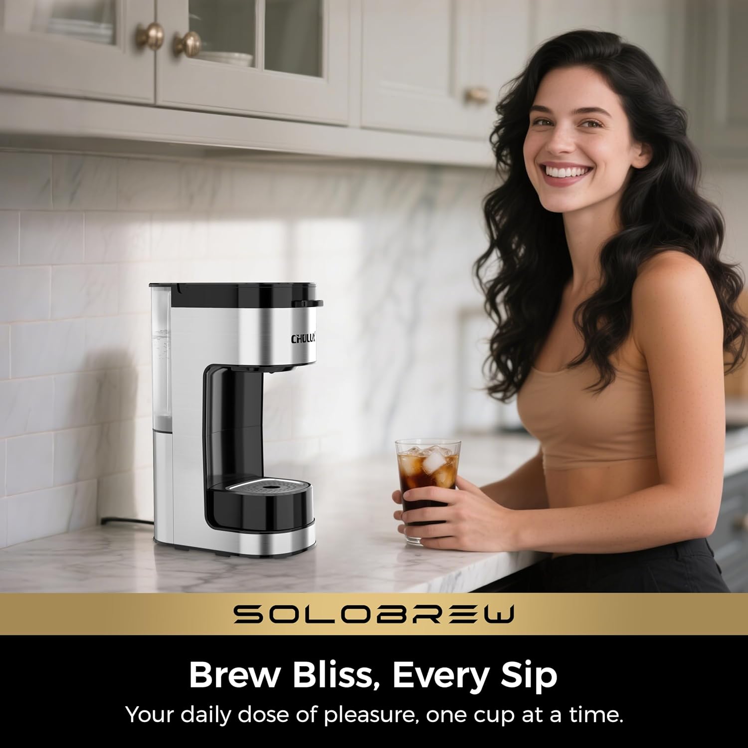 Thumbnail 4 de CHULUX SoloBrew Single Serve Coffee Maker: 3 Brew Sizes, K Cup + Ground, 1000W, Removable 14oz Reservoir