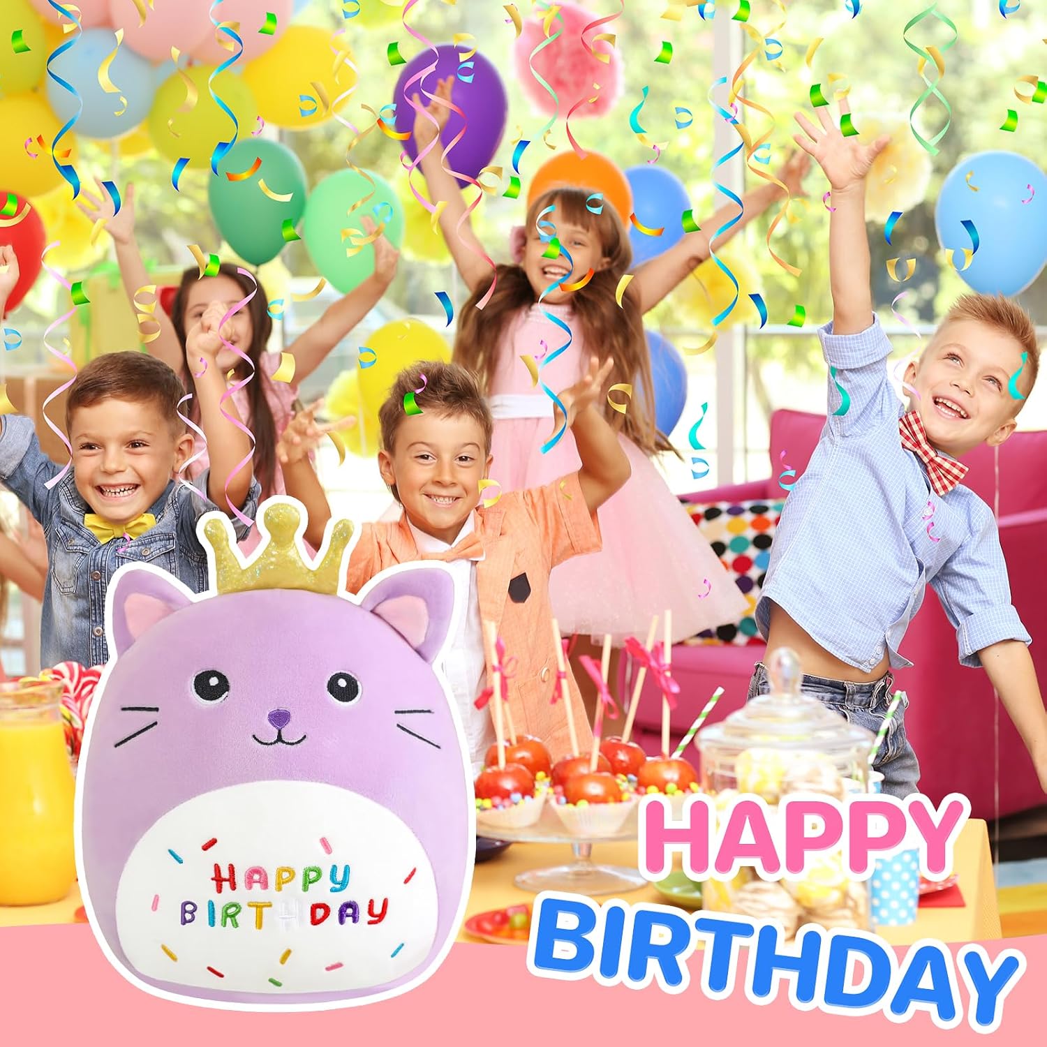 Detalle 2 de Happy Birthday Cat Plush 10 inch