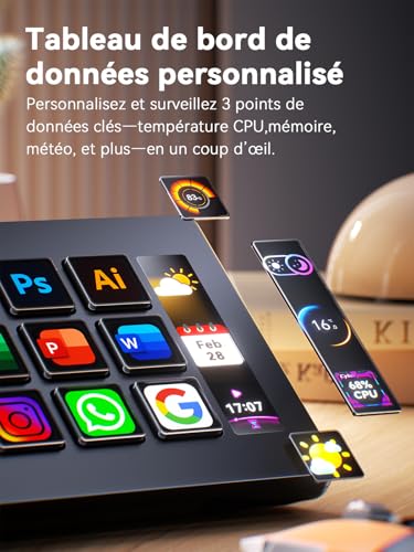 Detalle de STREONOR Stream Controller Standard S15 avec 15 Touches et Barre Info — polyvalent et personnalisable