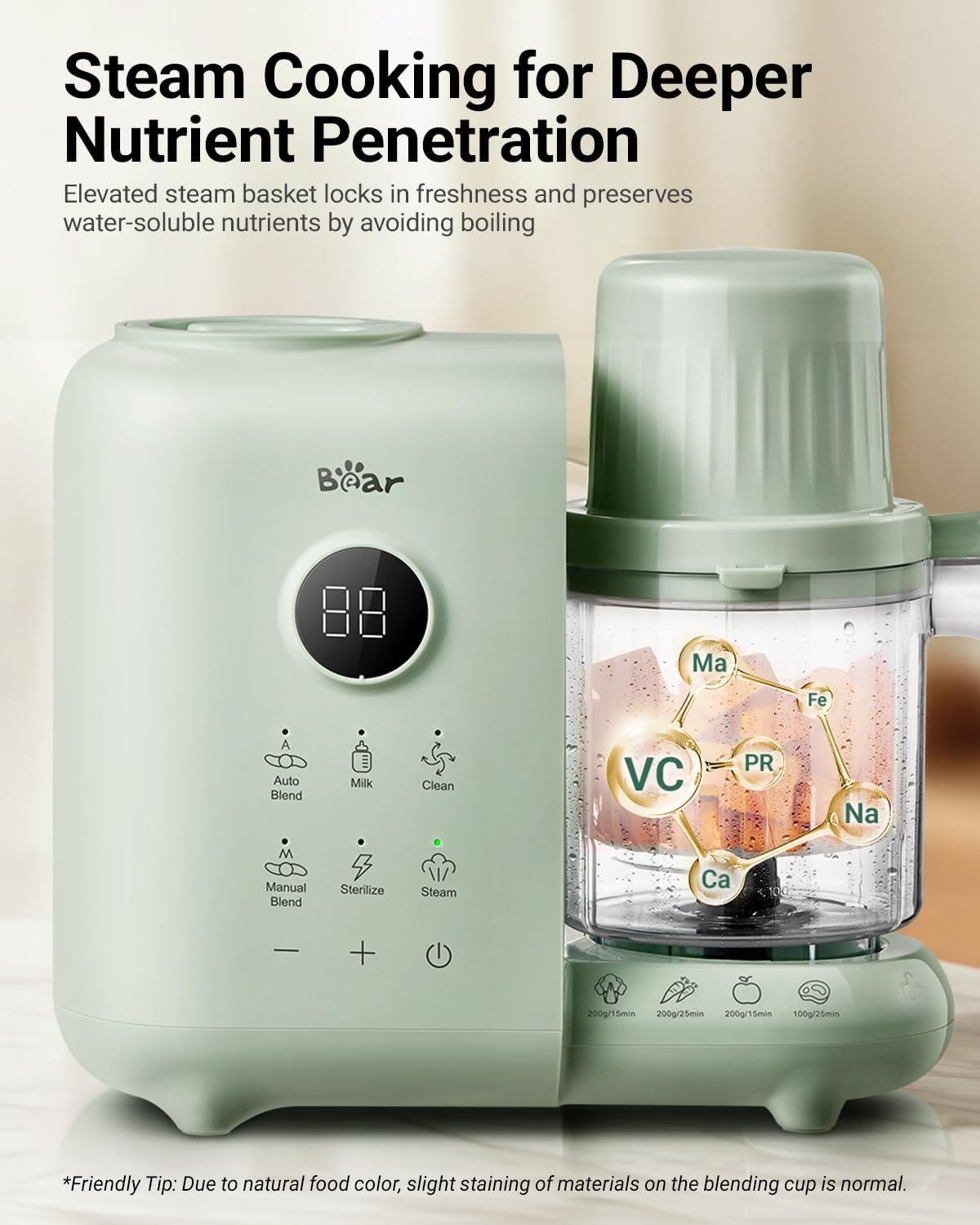 Thumbnail 2 de Bear Baby Food Blender with Two Layer Steam Baskets