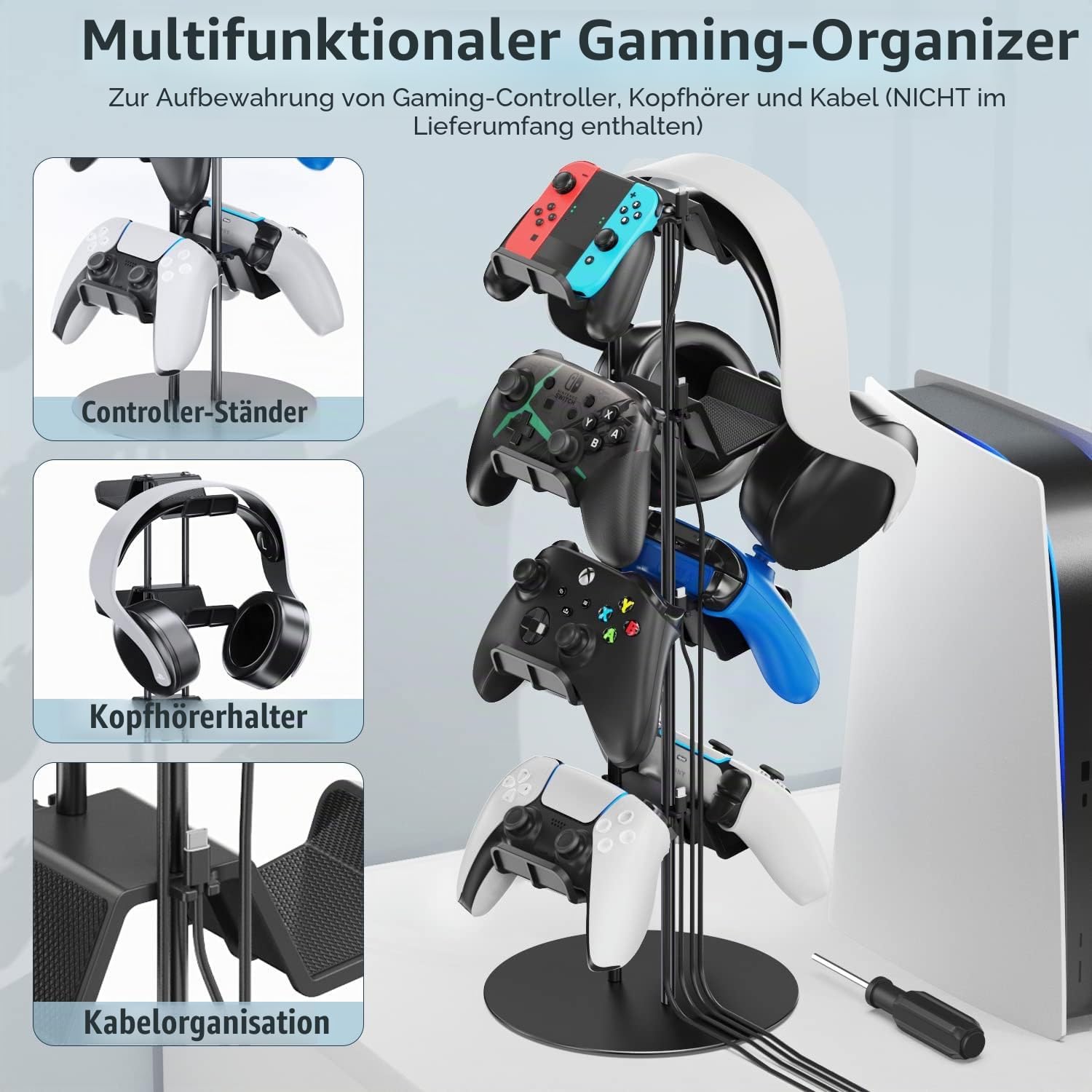 Detalle 2 de Gaming Deko Controller Halterung 4‑Stufen Organizer