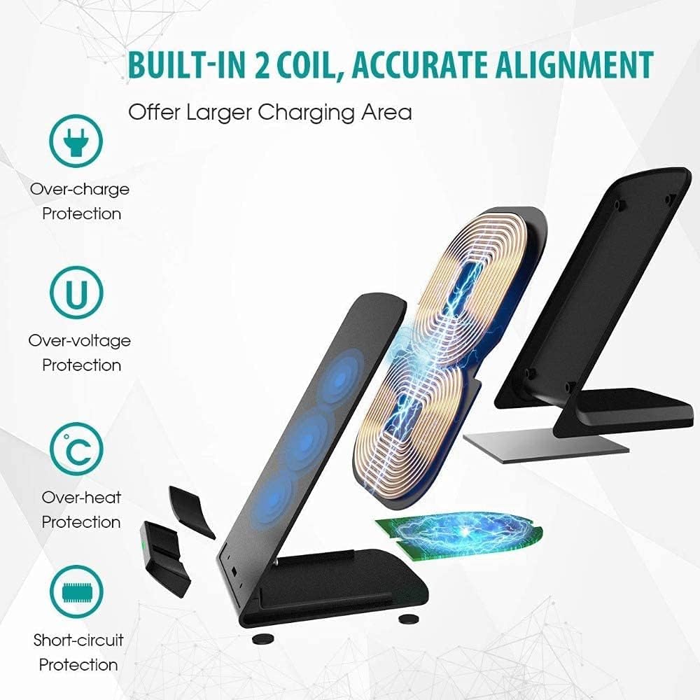 Detalle 2 de Wireless Charger Stand: Broad Compatibility, Safe Fast Wireless Charging