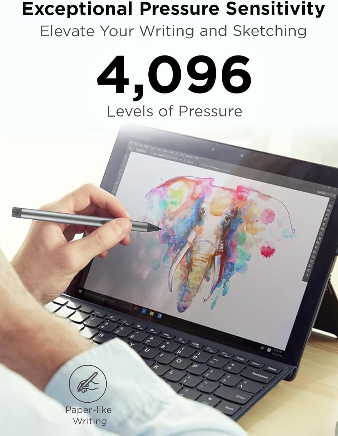 Detalle de Lenovo 4X81H95633 Digital Pen 2, 4,096 pressure levels, grey