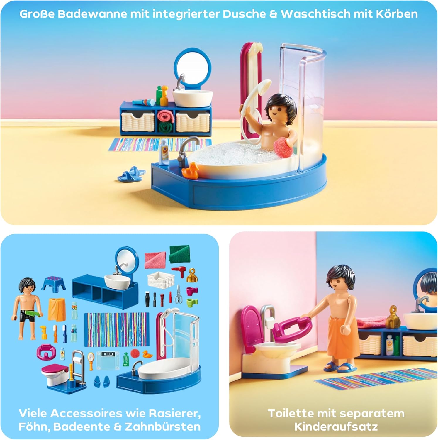 Thumbnail 3 de PLAYMOBIL Dollhouse 70211 Badezimmer (ab 4 Jahren) mit 51-teiligem Zubehör