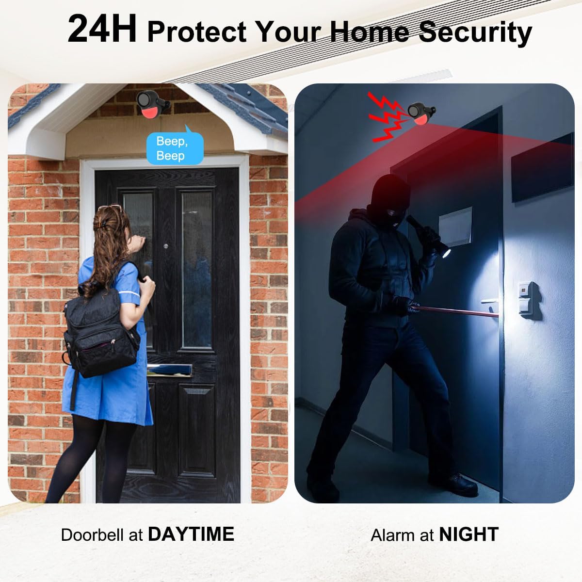 Detalle 2 de Garage Shed Alarm with Remote (2 Remotes) – 125dB, 328ft Range, Battery Powered