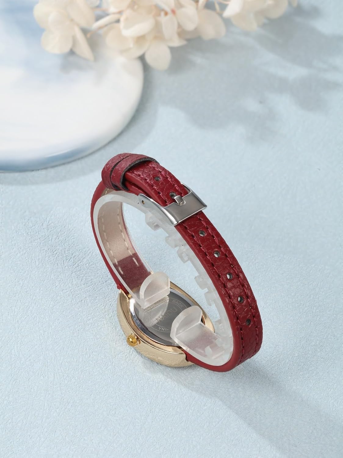 Thumbnail 4 de JSDDE Damen-Armbanduhr mit Lederarmband, ovalem Gehäuse und Quarzwerk