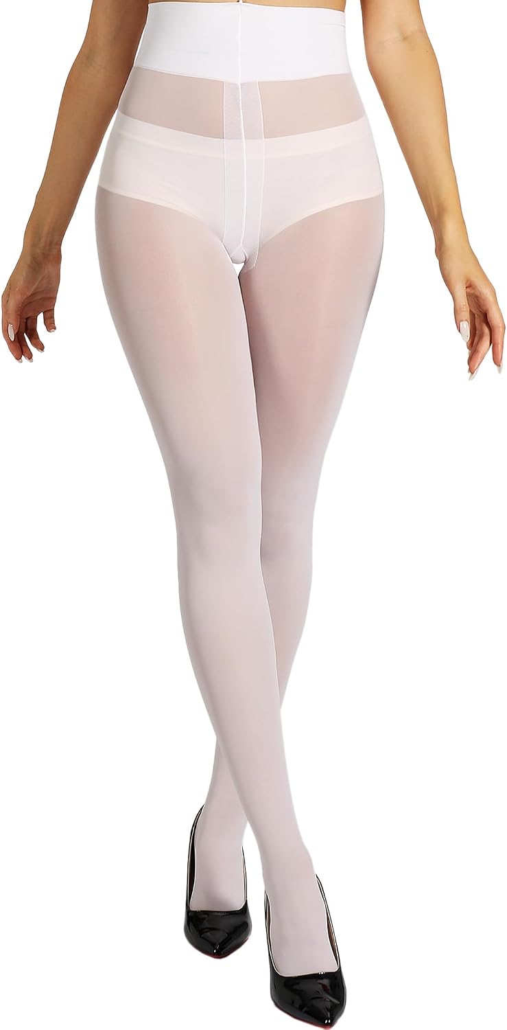 Detalle de HOTBOSS 40D Semi-Sheer Tights, High-Waist Rip-Resistant Pantyhose