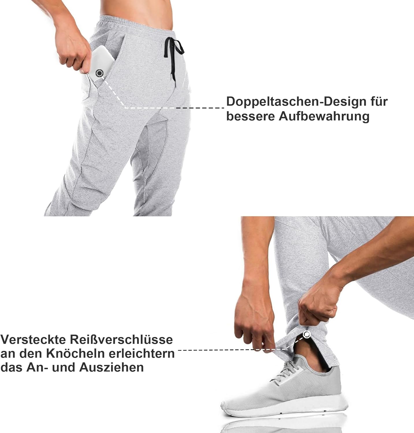 Thumbnail 3 de BROKIG Gym Jogginghose für Herren mit Doppeltasche – Fitness-Sporthose lang im Slim Fit