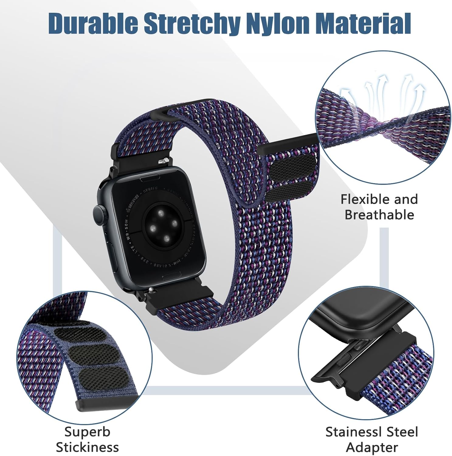 Detalle de Runostrich Nylon Sport Strap 2 pack