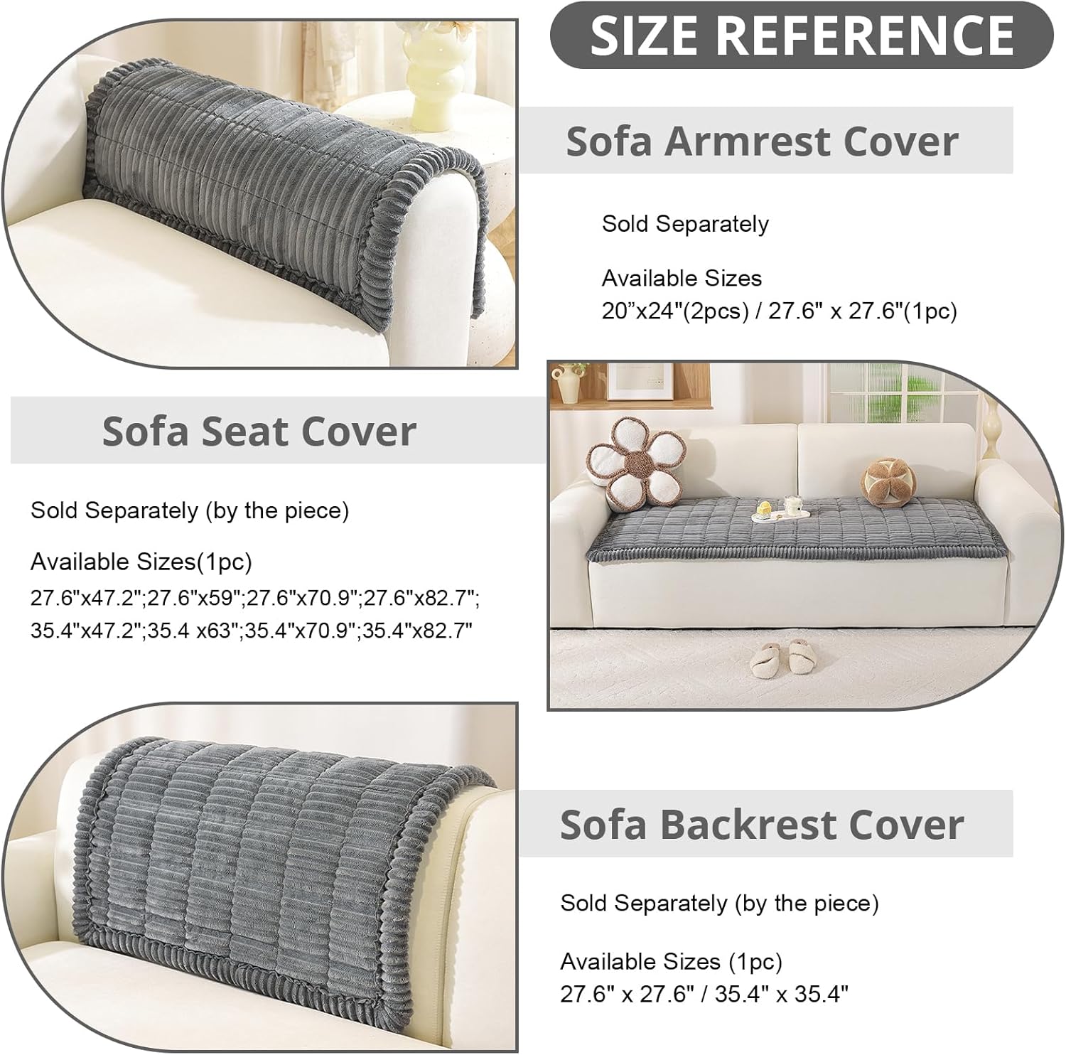 Detalle de OstepDecor Washable Couch Cover for Dogs (27.6" x 27.6") in Dark Grey