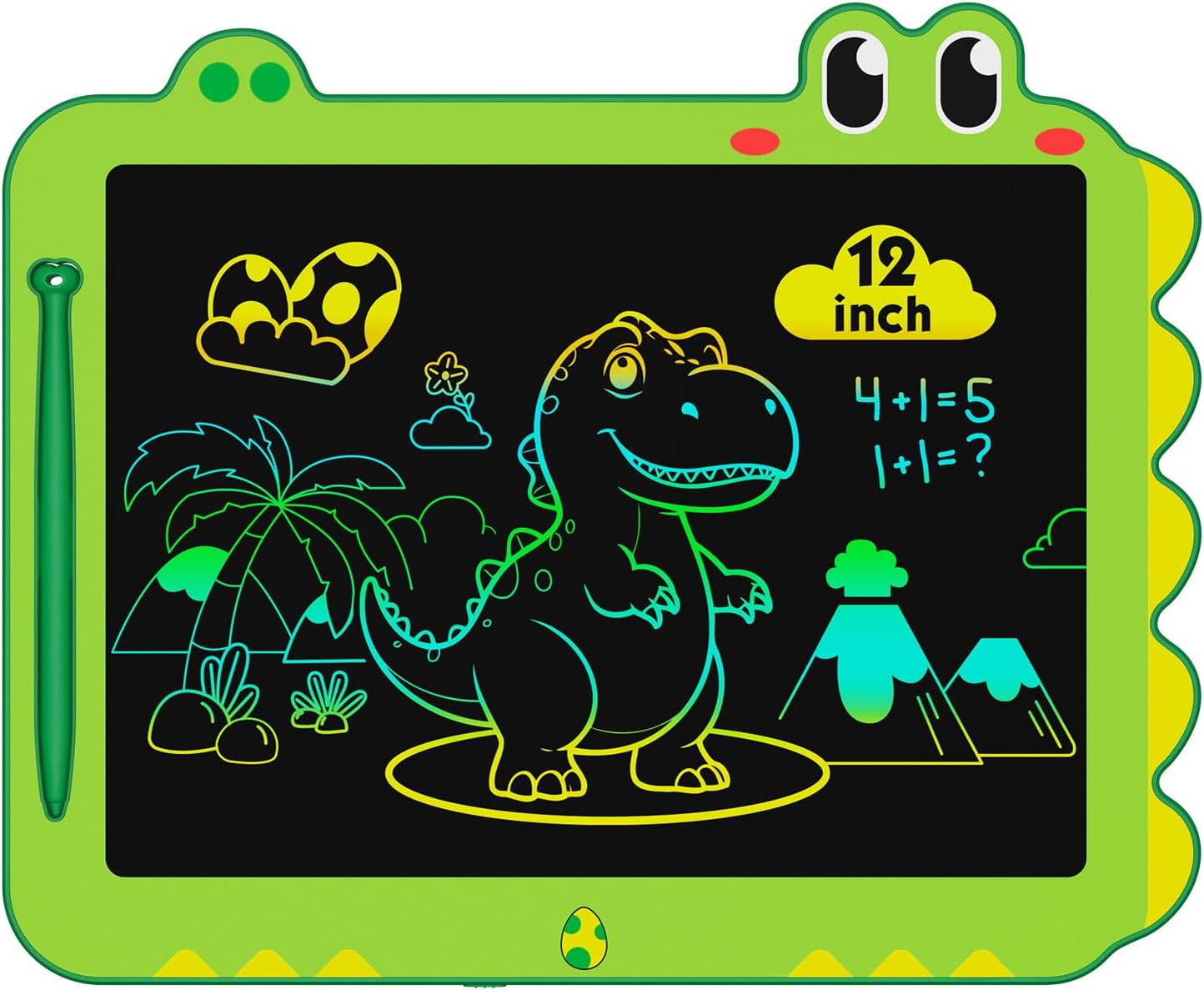 Detalle de ORSEN 12-Zoll LCD-Schreibtafel für Kinder (Dinosaurier, grün) ab 3 Jahren – Zeichenbrett zum Wiederverwenden