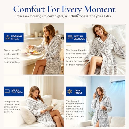 Thumbnail 6 de RONGTAI Womens Dressing Gown Fleece Plush Warm Long Robe