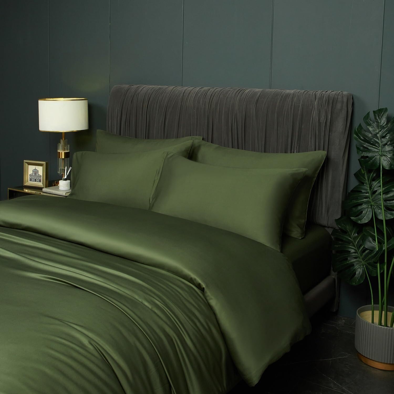 Detalle 2 de DXHOME Bettwäsche Bambus 155x220 cm Grün