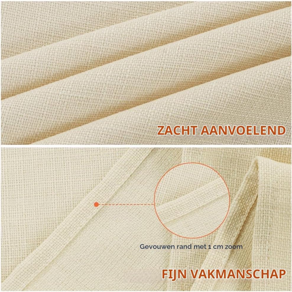 Thumbnail 3 de AUAUY beige tafelkleed 140 x 100 cm, waterdicht met linnenlook