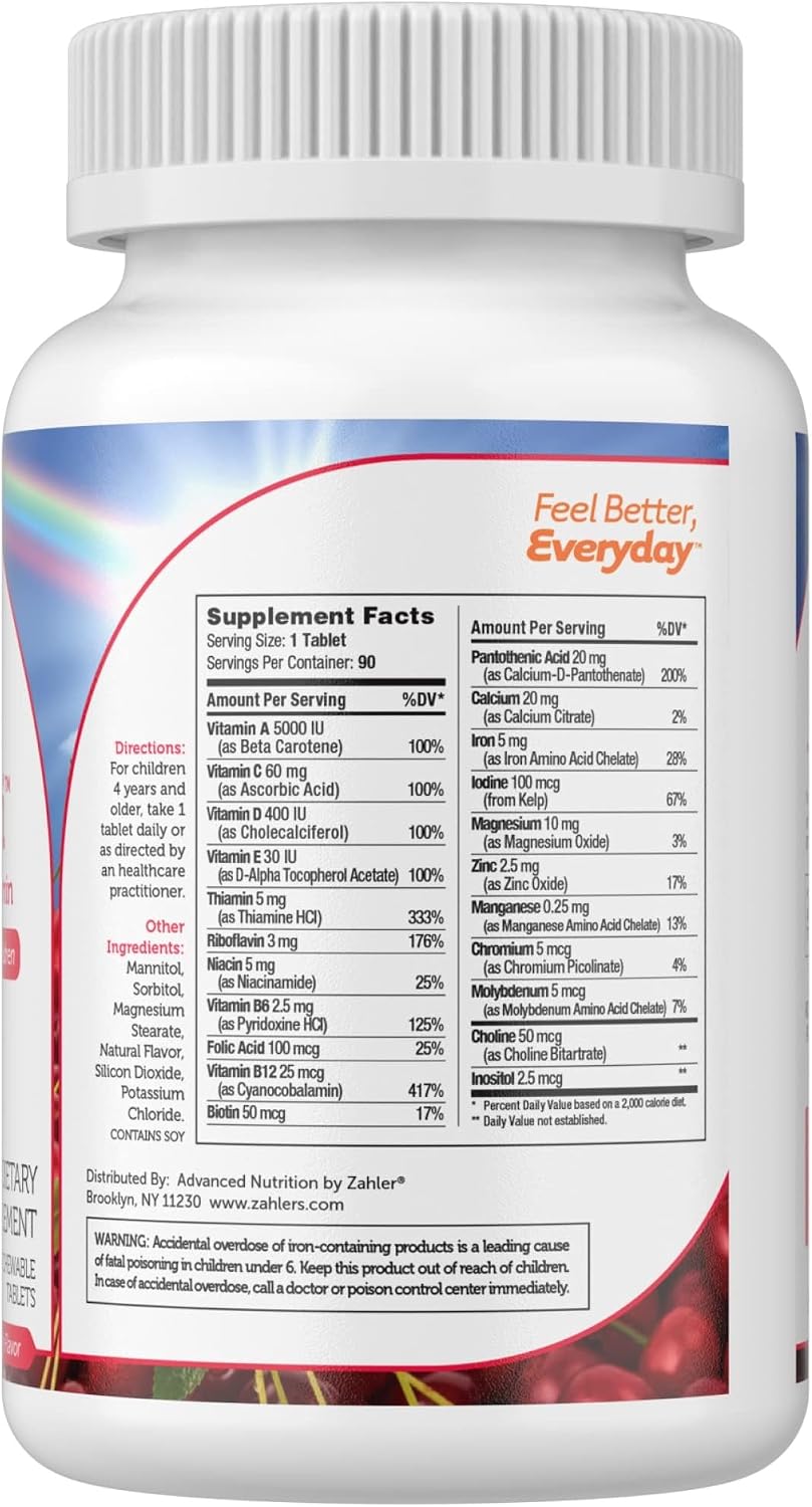 Detalle de Zahler Children's Multivitamin 90 Chewable Tablets