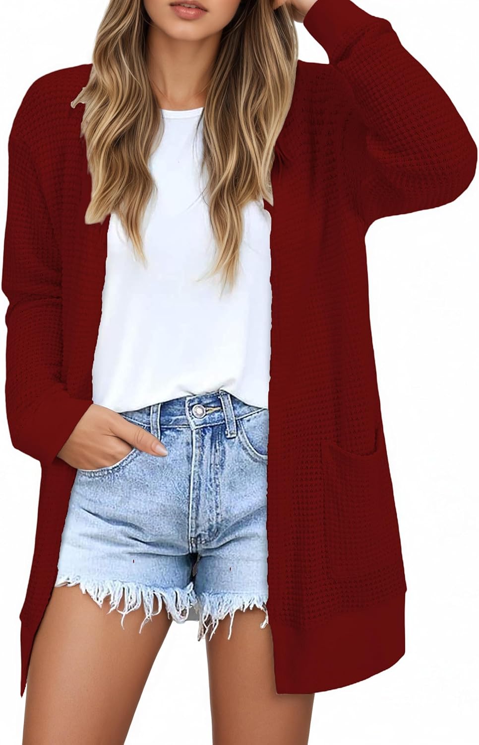 Thumbnail 6 de GLEENOD Damen-Cardigan langarm offen mit Taschen – Strickjacke im Casual/Elegant-Look