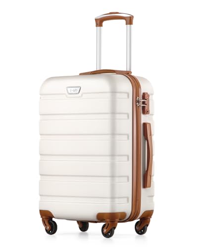 Detalle de COOLIFE 20 Inch Carry On Suitcase for EasyJet – Durable ABS+PC Hard Shell with Smooth 360° Wheels