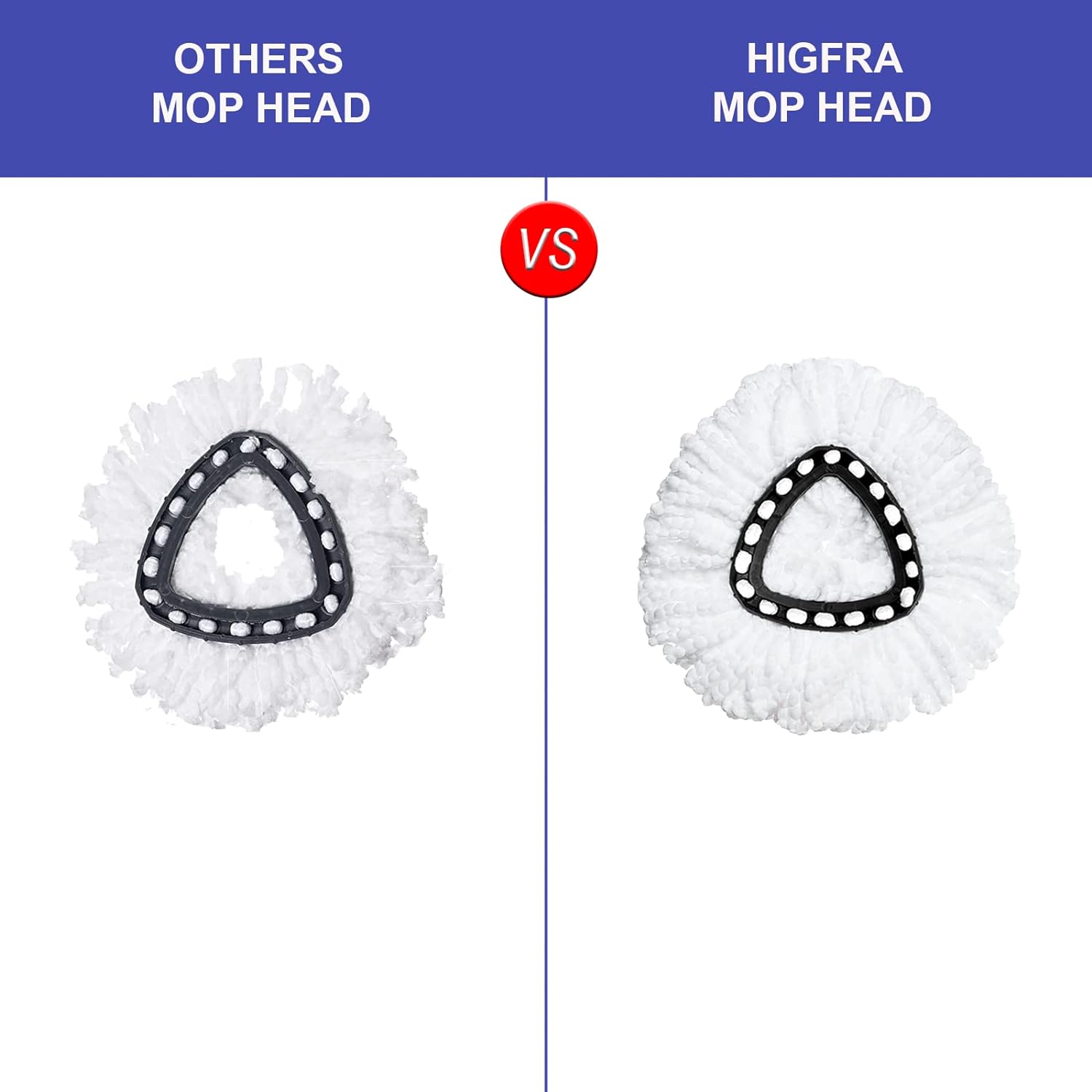 Thumbnail 1 de Spin Mop Replacement Head 4 Pack: Durable Microfiber Refills for Triangular Swivel Mops