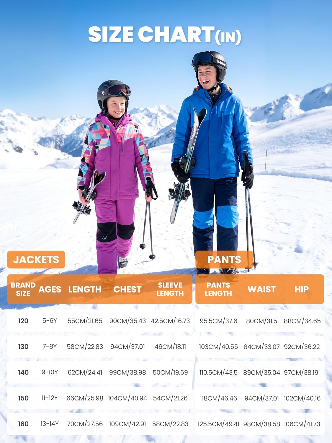 Thumbnail 5 de Gogokids 2-Piece Kids Snowsuit, Waterproof, Graphene-Lined, Detachable Hood, 5-14Y