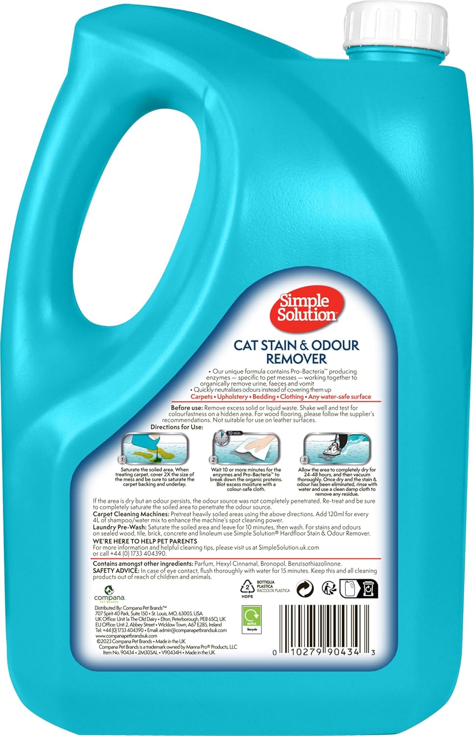 Detalle 2 de Simple Solution Katzenflecken- und Geruchsentferner 4 L