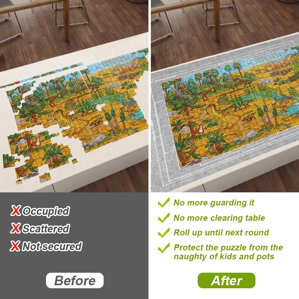 Thumbnail 2 de Ainiv Jigsaw Puzzle Mat Roll Up (2000 pieces) Felt Board with 4 Sorting Trays & Storage Bag